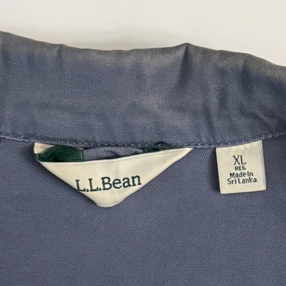 LL Bean Cotton Canvas Jacket Blue Gray Full Zip 4 Pockets Size XL - Picture 2 of 11